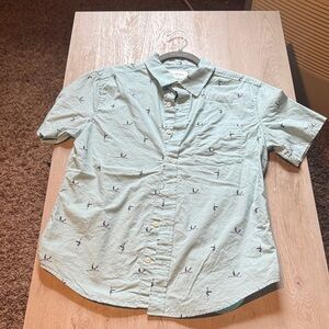 Goodfellow & Co Mint Green Bird Print Shirt